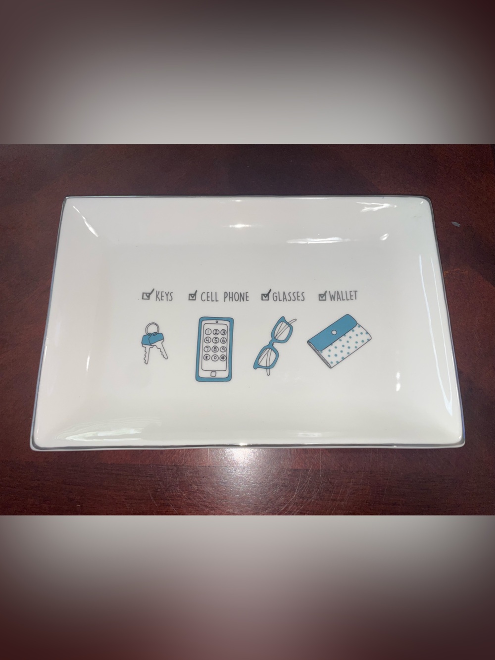 Blue & White Ceramic Catchall Tray